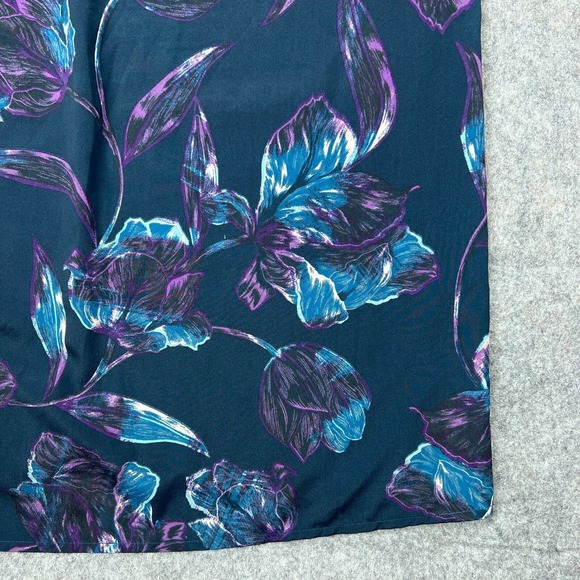 Everly Dress‎ Womens Medium Blue Green Floral Sleeveless Shift Lined Midi - Picture 5 of 15